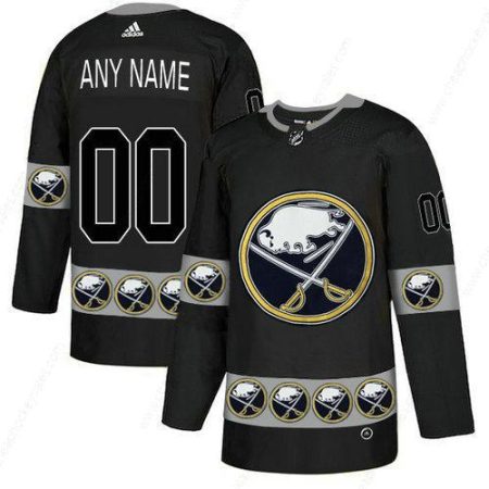 Men’s Buffalo Sabres Custom Black Team Logos Fashion Adidas Jersey