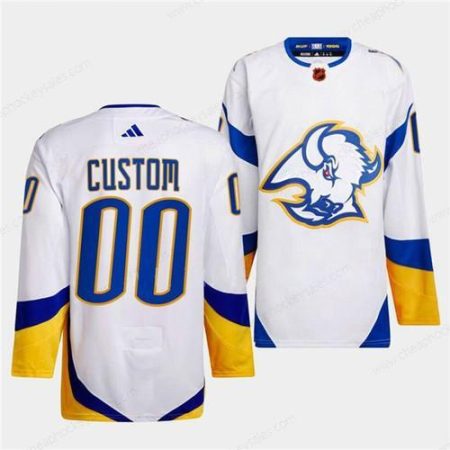 Men’s Buffalo Sabres Custom White 2022-23 Reverse Retro Stitched Jersey