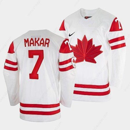 Men’s Cale Makar Canada Hockey White 2022 Beijing Winter #7 Olympic Home Jersey