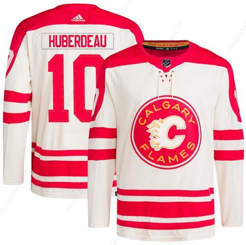 Men’s Calgary Flames #10 Jonathan Huberdeau 2023 Cream Classic Primegreen Stitched Jersey