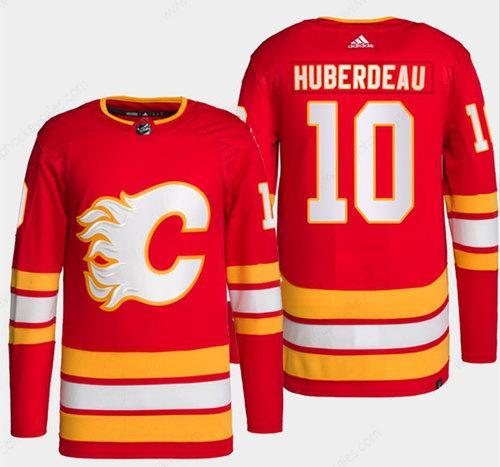 Men’s Calgary Flames #10 Jonathan Huberdeau Red Stitched Jersey