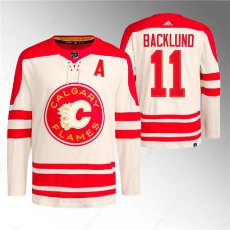 Men’s Calgary Flames #11 Mikael Backlund 2023 Cream Classic Primegreen Stitched Jersey