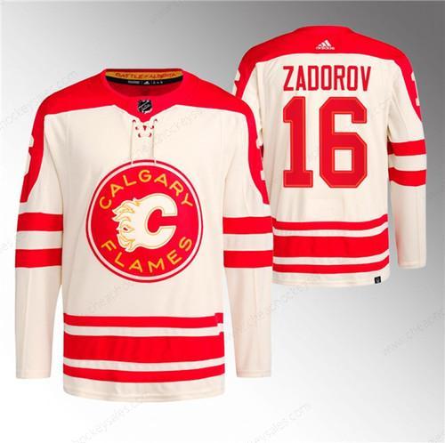 Men’s Calgary Flames #16 Nikita Zadorov 2023 Cream Classic Primegreen Stitched Jersey