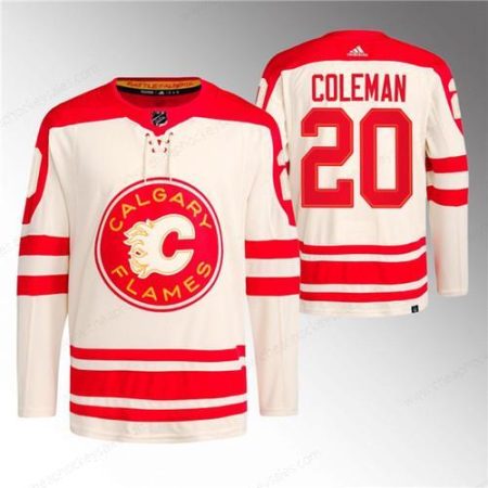 Men’s Calgary Flames #20 Blake Coleman 2023 Cream Classic Primegreen Stitched Jersey