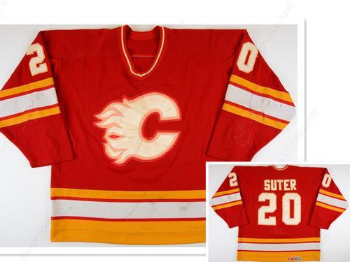 Men’s Calgary Flames #20 Gary Suter Red Third Throwback CCM Jersey