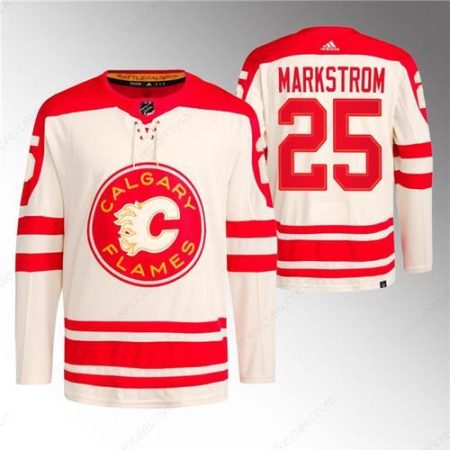 Men’s Calgary Flames #25 Jacob Markstrom 2023 Cream Classic Primegreen Stitched Jersey