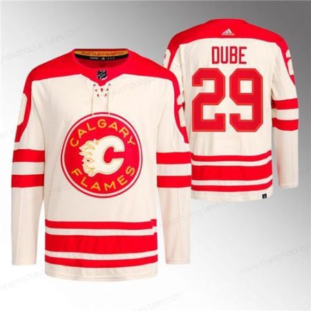 Men’s Calgary Flames #29 Dillon Dube 2023 Cream Classic Primegreen Stitched Jersey