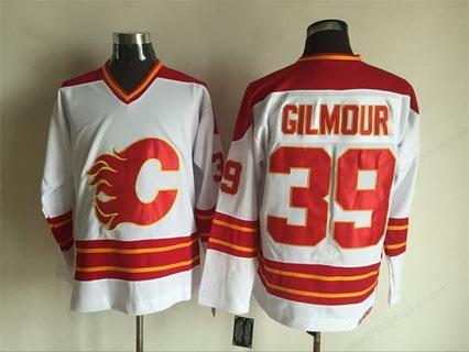 Men’s Calgary Flames #39 Doug Gilmour 1980-81 White CCM Vintage Throwback Jersey