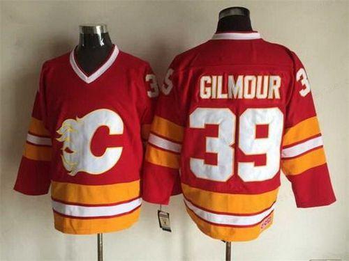 Men’s Calgary Flames #39 Doug Gilmour 1981-82 Red CCM Vintage Throwback Jersey