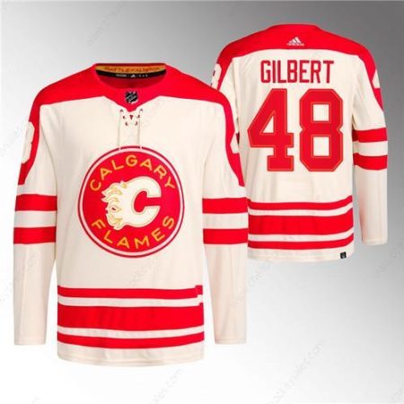 Men’s Calgary Flames #48 Dennis Gilbert 2023 Cream Classic Primegreen Stitched Jersey