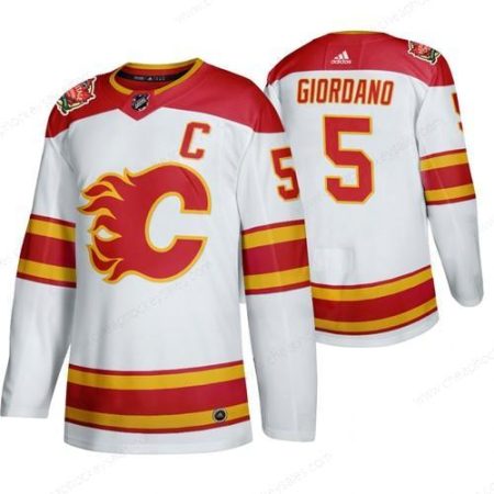 Men’s Calgary Flames #5 Mark Giordano 2019 Heritage Classic Authentic White Jersey