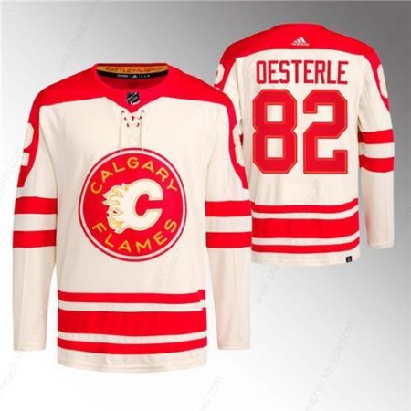 Men’s Calgary Flames #82 Jordan Oesterle 2023 Cream Classic Primegreen Stitched Jersey