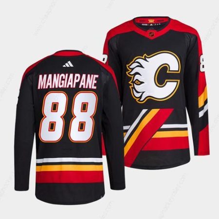 Men’s Calgary Flames #88 Andrew Mangiapane Black 2022-23 Reverse Retro Stitched Jersey