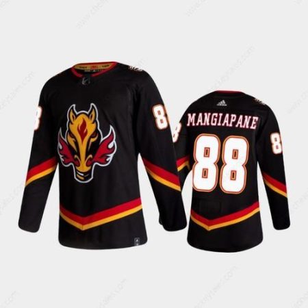 Men’s Calgary Flames #88 Andrew Mangiapane Reverse Retro 2020-21 Black Authentic Jersey