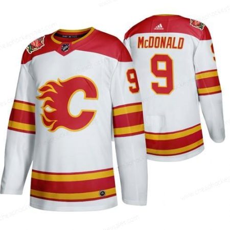 Men’s Calgary Flames #9 Lanny Mcdonald 2019 Heritage Classic Authentic Retired White Jersey