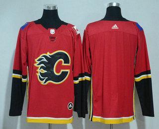 Men’s Calgary Flames Blank Red Home 2017-2018 Hockey Stitched NHL Jersey