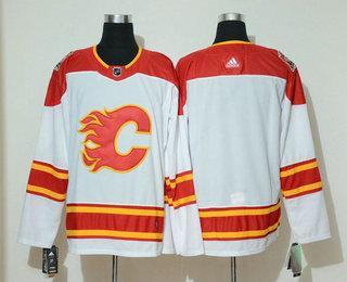 Men’s Calgary Flames Blank White 2019 Heritage Classic Adidas Stitched NHL Jersey