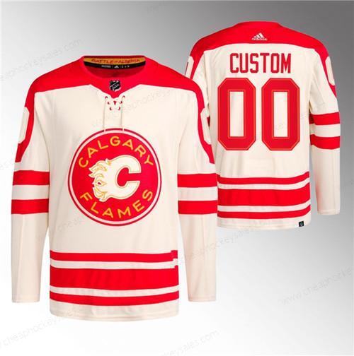 Men’s Calgary Flames Custom 2023 Cream Classic Primegreen Stitched Jersey