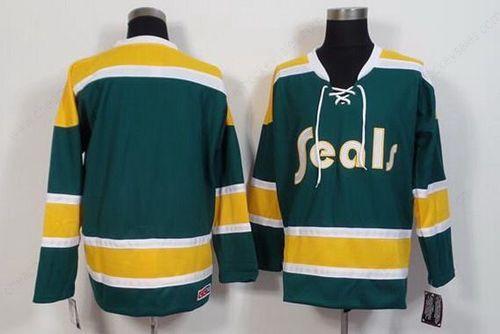 Men’s California Golden Seals Blank 1970-71 Green CCM Vintage Throwback Jersey