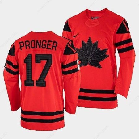 Men’s Canada Hockey Chris Pronger Red 2022 Winter Olympic #17 Gold Winner Jersey