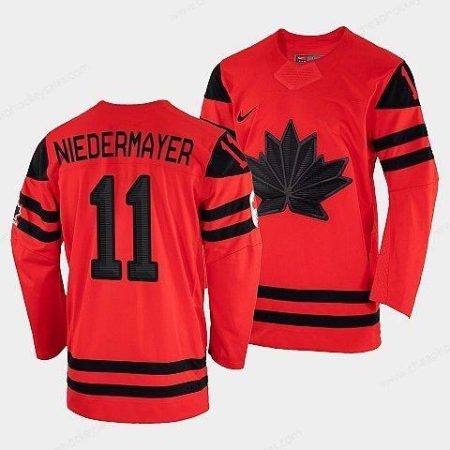 Men’s Canada Hockey Scott Niedermayer Red 2022 Winter Olympic #11 Gold Winner Jersey