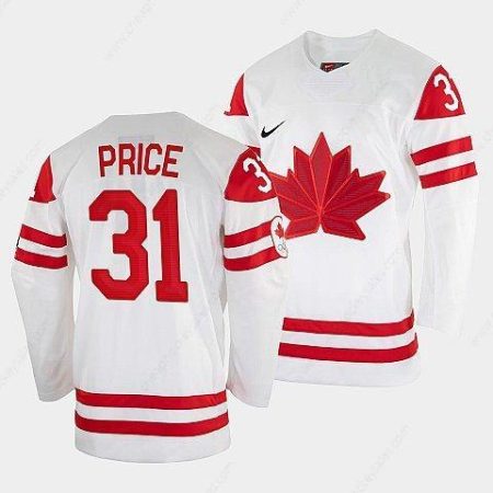 Men’s Carey Price Canada Hockey White 2022 Beijing Winter Olympic #31 Home Jersey