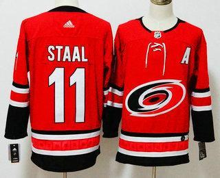 Men’s Carolina Hurricanes #11 Jordan Staal Red 2017-2018 Hockey Stitched NHL Jersey