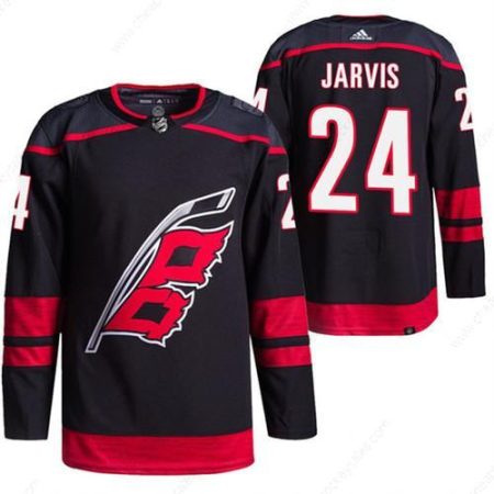 Men’s Carolina Hurricanes #24 Seth Jarvis Black Stitched Jersey