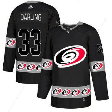 Men’s Carolina Hurricanes #33 Soctt Darling Black Team Logos Fashion Adidas Jersey