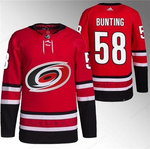 Men’s Carolina Hurricanes #58 Michael Bunting Red Stitched Jersey