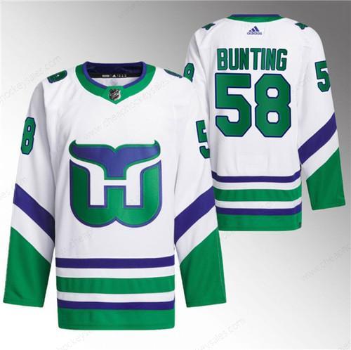 Men’s Carolina Hurricanes #58 Michael Bunting White 2023-24 Stitched Jersey