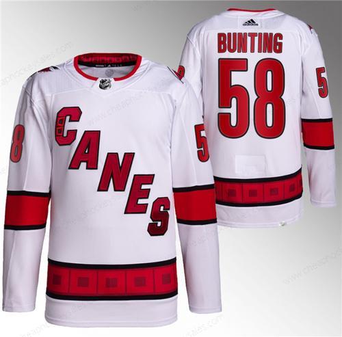 Men’s Carolina Hurricanes #58 Michael Bunting White Stitched Jersey