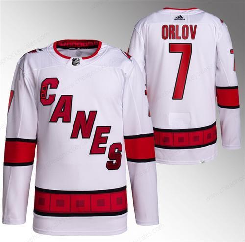 Men’s Carolina Hurricanes #7 Dmitry Orlov White Stitched Jersey