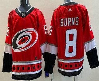 Men’s Carolina Hurricanes #8 Brent Burns Red Authentic Jersey