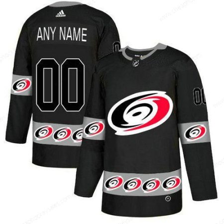 Men’s Carolina Hurricanes Custom Black Team Logos Fashion Adidas Jersey