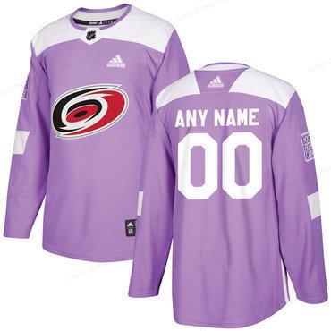 Men’s Carolina Hurricanes Purple Pink Custom Adidas Hockey Fights Cancer Practice Jersey