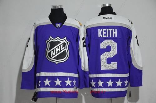 Men’s Central Division Chicago Blackhawks #2 Duncan Keith Reebok Purple 2017 NHL All-Star Stitched Ice Hockey Jersey