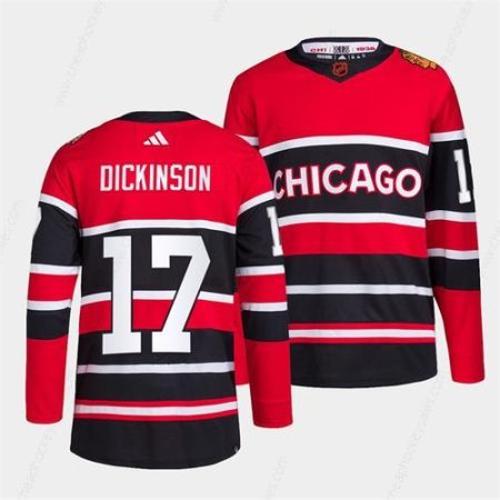 Men’s Chicago Blackhawks #17 Jason Dickinson Red Black 2022 Reverse Retro Stitched Jersey