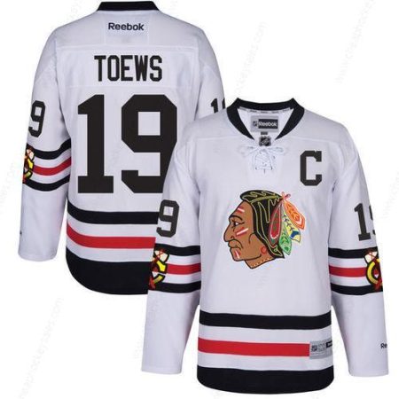 Men’s Chicago Blackhawks #19 Jonathan Toews 2017 Winter Classic White Stitched NHL Throwback Hockey Jersey