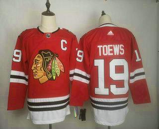 Men’s Chicago Blackhawks #19 Jonathan Toews Adidas Home Authentic Red Player Jersey