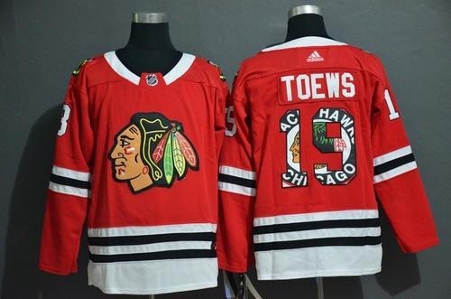 Men’s Chicago Blackhawks #19 Jonathan Toews New Red Fashion Adidas Stitched NHL Jersey