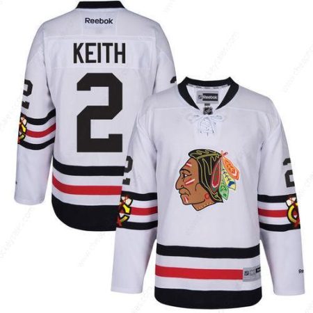 Men’s Chicago Blackhawks #2 Duncan Keith 2017 Winter Classic White Stitched NHL Throwback Hockey Jersey