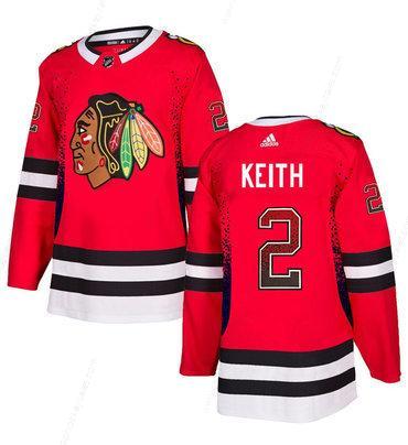 Men’s Chicago Blackhawks #2 Duncan Keith Red Drift Fashion Adidas Jersey