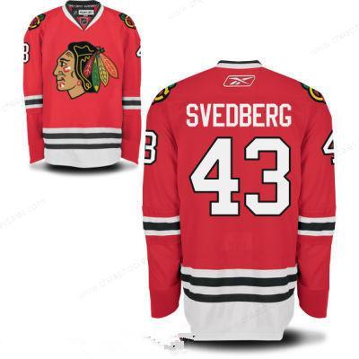 Men’s Chicago Blackhawks #43 Viktor Svedberg Red Home Hockey Stitched NHL Jersey