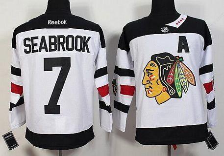 Men’s Chicago Blackhawks #7 Brent Seabrook Reebok White 2016 Stadium Series Premier Jersey