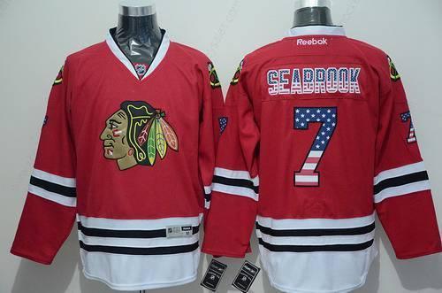 Men’s Chicago Blackhawks #7 Brent Seabrook Usa Flag Fashion Red Jersey