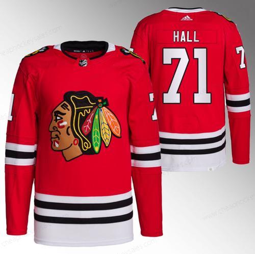 Men’s Chicago Blackhawks #71 Taylor Hall Red Stitched Hockey Jersey