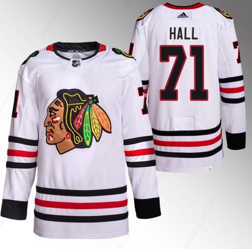 Men’s Chicago Blackhawks #71 Taylor Hall White Stitched Hockey Jersey