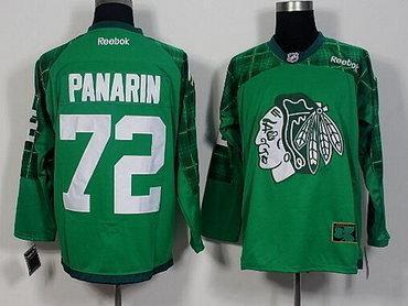 Men’s Chicago Blackhawks #72 Artemi Panarin Green 2016 St. Patrick’S Day Hockey Jersey