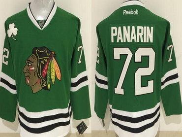 Men’s Chicago Blackhawks #72 Artemi Panarin Green Reebok Hockey Jersey